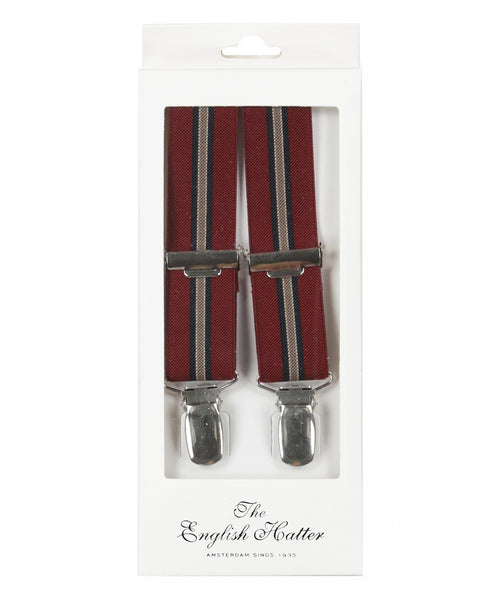 Narrow Braces with Clips | Red