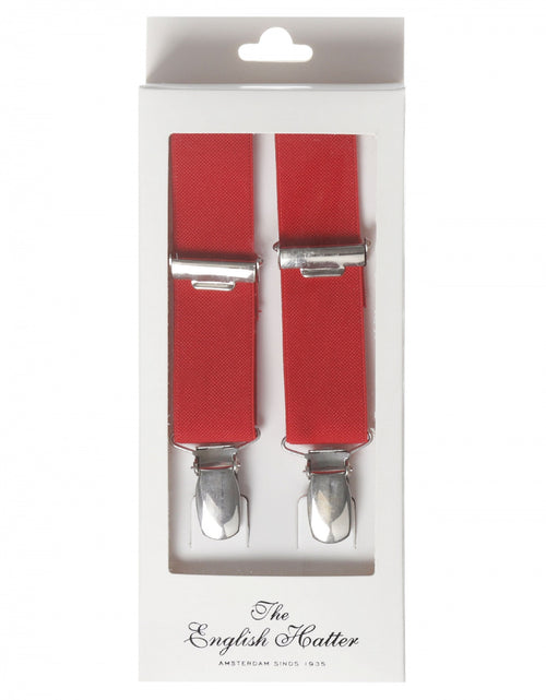 Narrow Braces with Clips | Red