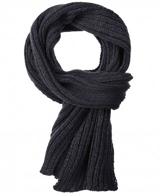 Ribbed merino scarf | Blue