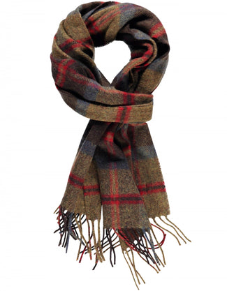 Lamswollen Sjaal Ruit | Rust Brown Red Plaid