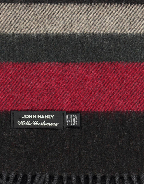 Wool Cashmere Scarf | Red Gray Mix Stripe