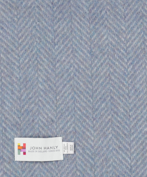 Cashmere Merino Scarf | L Gray Blue Herringbone