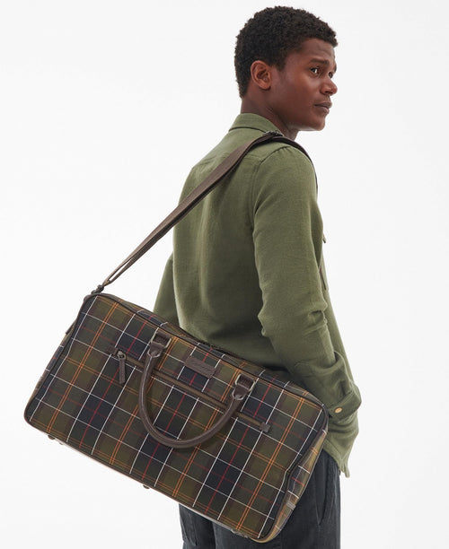 Barbour Tartan&Leather Holdall | Green