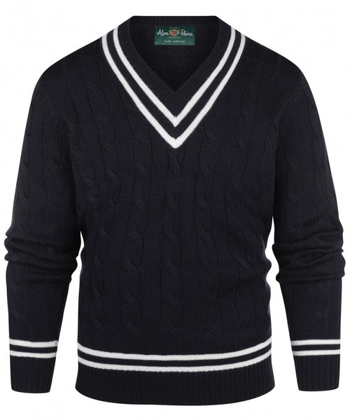 Cricket V-Hals Merinowol | Navy Blauw