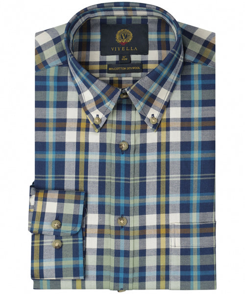 Viyella Shirt Button Down | Blauw