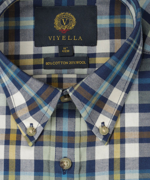 Viyella Shirt Button Down | Blauw