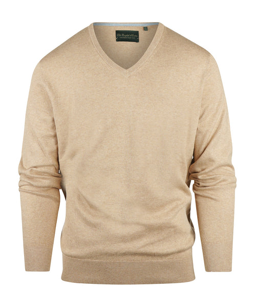 Pullover V-Neck Cotton/Cashmere | Brown