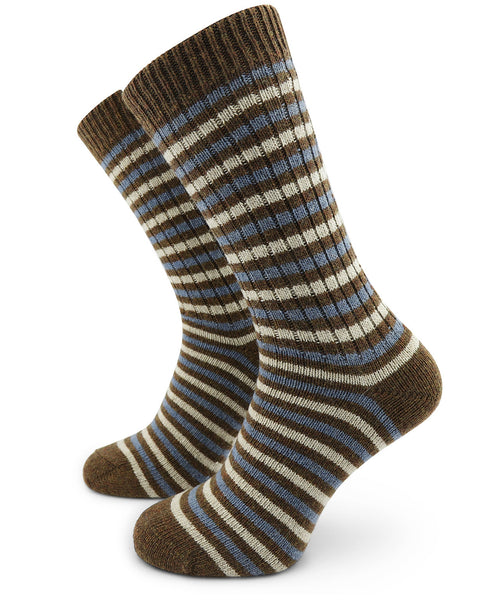 Merino Stripe Socks | Brown