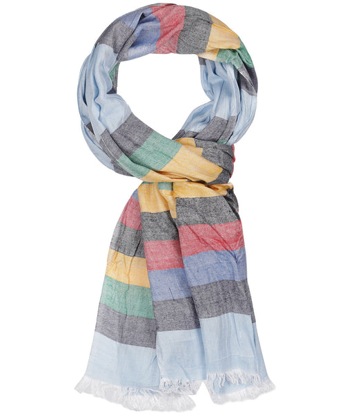 Striped Scarf wide | Blue