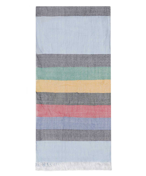 Striped Scarf wide | Blue