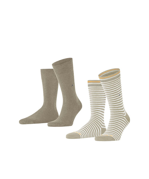 Burlington Sock Everyday Stripe 2-pack | Brown