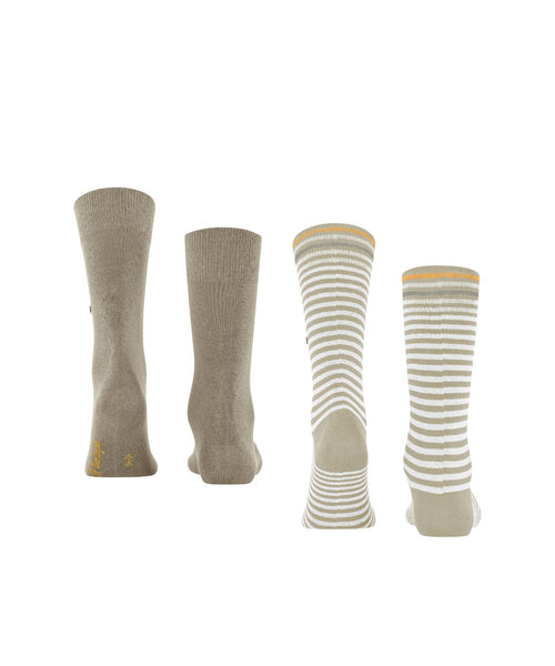 Burlington Sock Everyday Stripe 2-pack | Brown