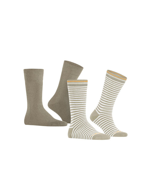 Burlington Sock Everyday Stripe 2-pack | Brown