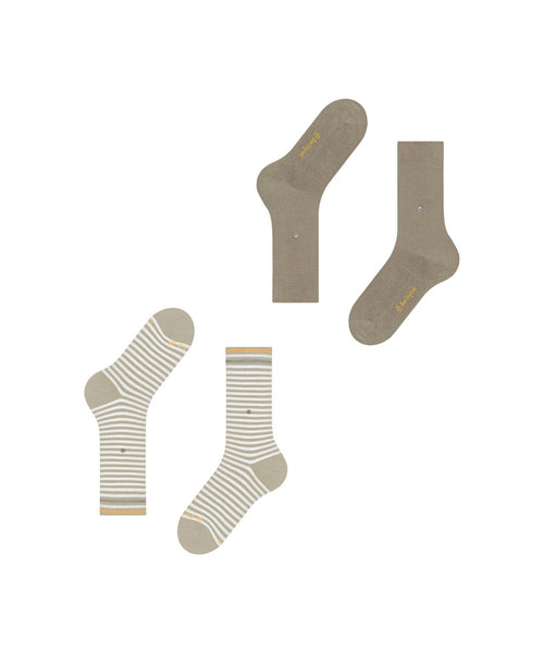 Burlington Sock Everyday Stripe 2-pack | Brown