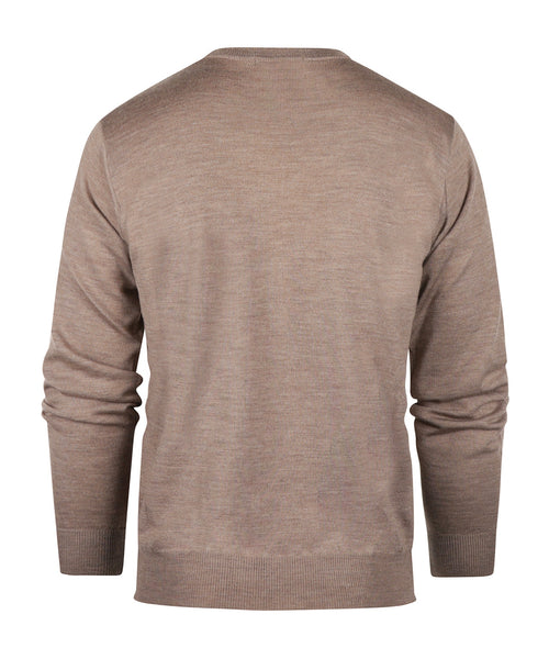 Merino Ronde Hals Ruit Pullover | Bruin