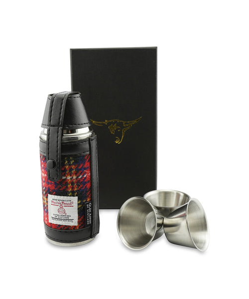 Harris Tweed Hunting Flask | Red