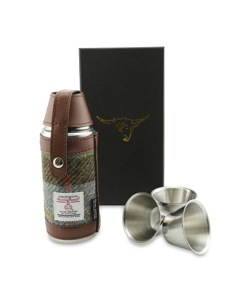 Harris Tweed Hunting Flask | Green