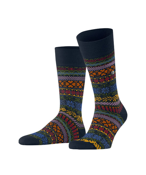 Burlington Country Fair Isle sock | Blue