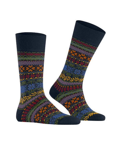 Burlington Country Fair Isle sock | Blue