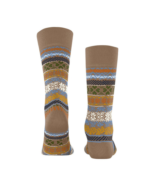 Burlington Country Fair Isle sock | Brown