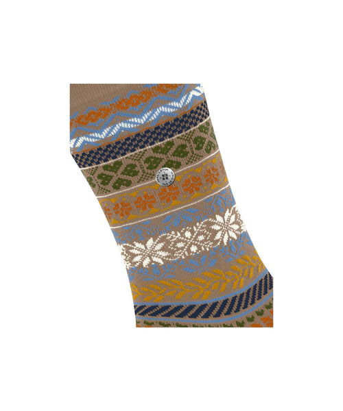 Burlington Country Fair Isle sock | Brown