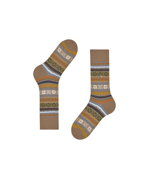 Burlington Country Fair Isle sock | Brown