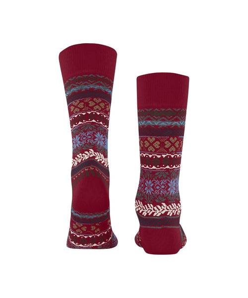 Burlington Country Fair Isle sock | Red