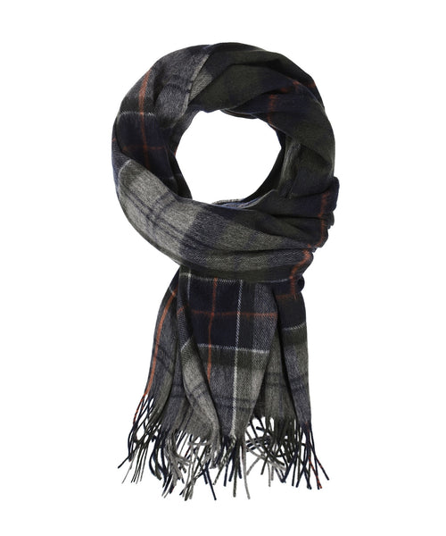 Barbour Brack Patchwork Tartan Scarf | Navy Blue