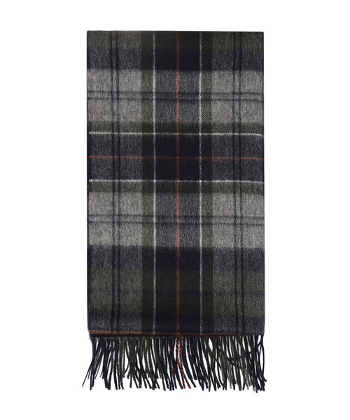 Barbour Brack Patchwork Tartan Scarf | Navy Blue