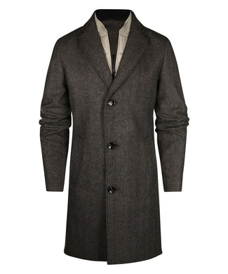 Long Coat Wool Mix | Brown